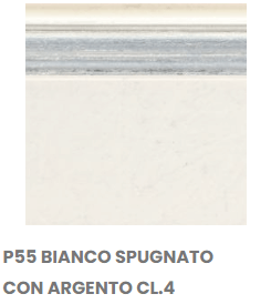 P55 BIANCO SPUGNATO CON ARGENTO